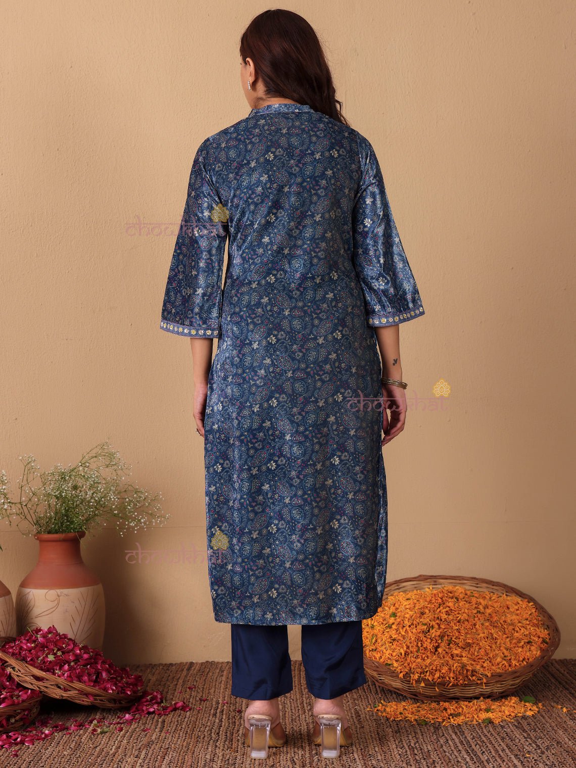 Aish Velvet Handwork Kurta & Pants Set - Chowkhat Lifestyle