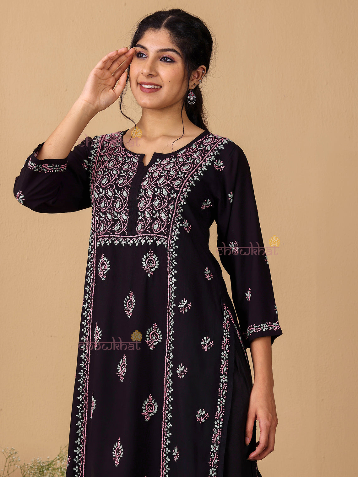 Irya Panel Premium Rayon Multi Color Chikankari Kurti