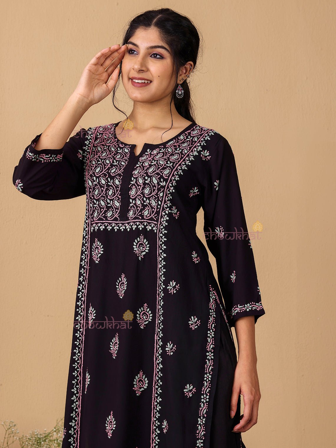 Irya Panel Premium Rayon Multi Color Chikankari Kurti - Chowkhat Lifestyle