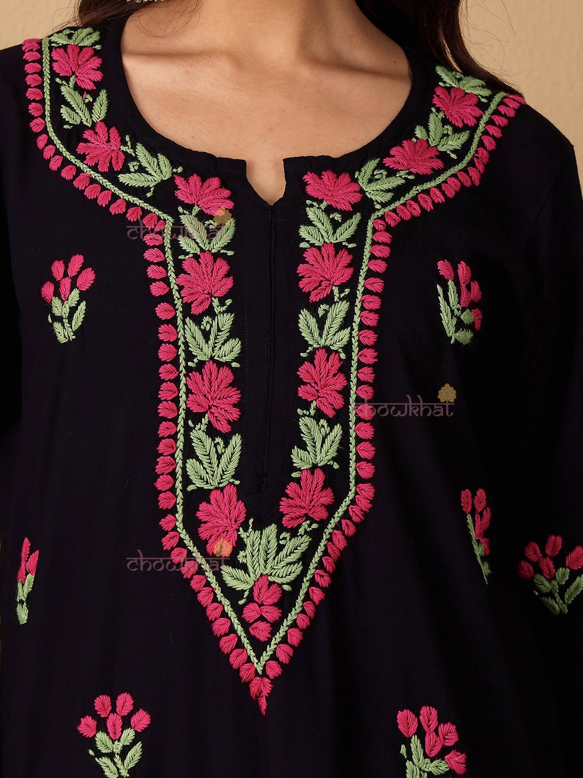Ayana Rayon Straight Multi Color Chikankari Kurti & Palazzo Set - Chowkhat Lifestyle