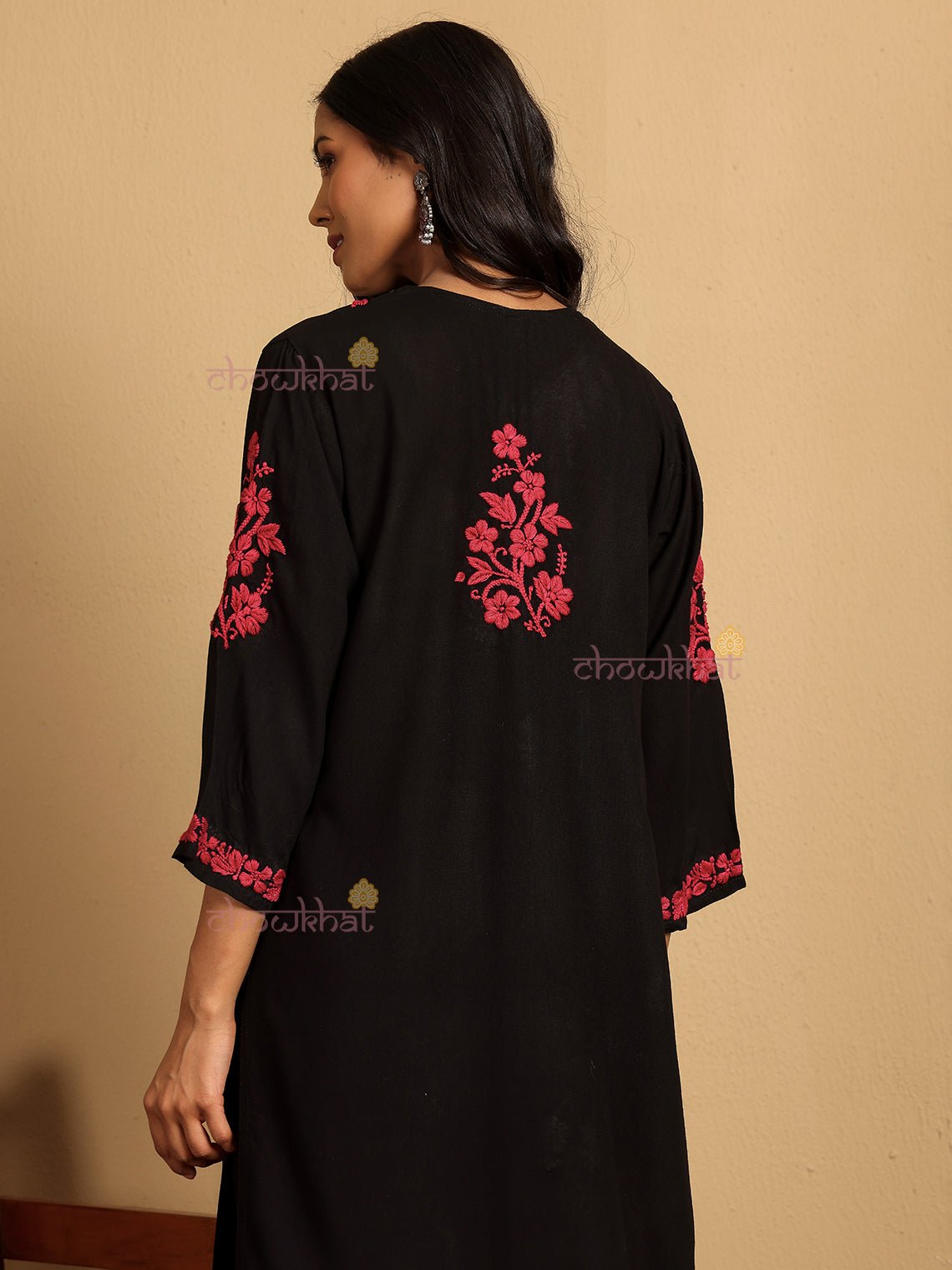 Anam Premium Rayon Straight Chikankari Kurti - Chowkhat Lifestyle