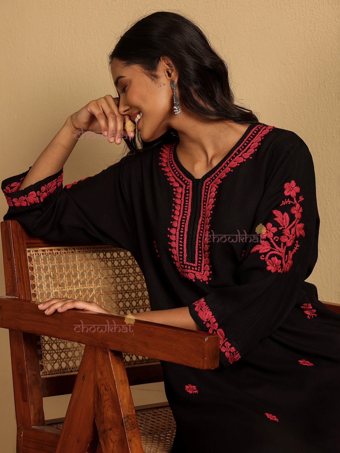 Anam Premium Rayon Straight Chikankari Kurti - Chowkhat Lifestyle