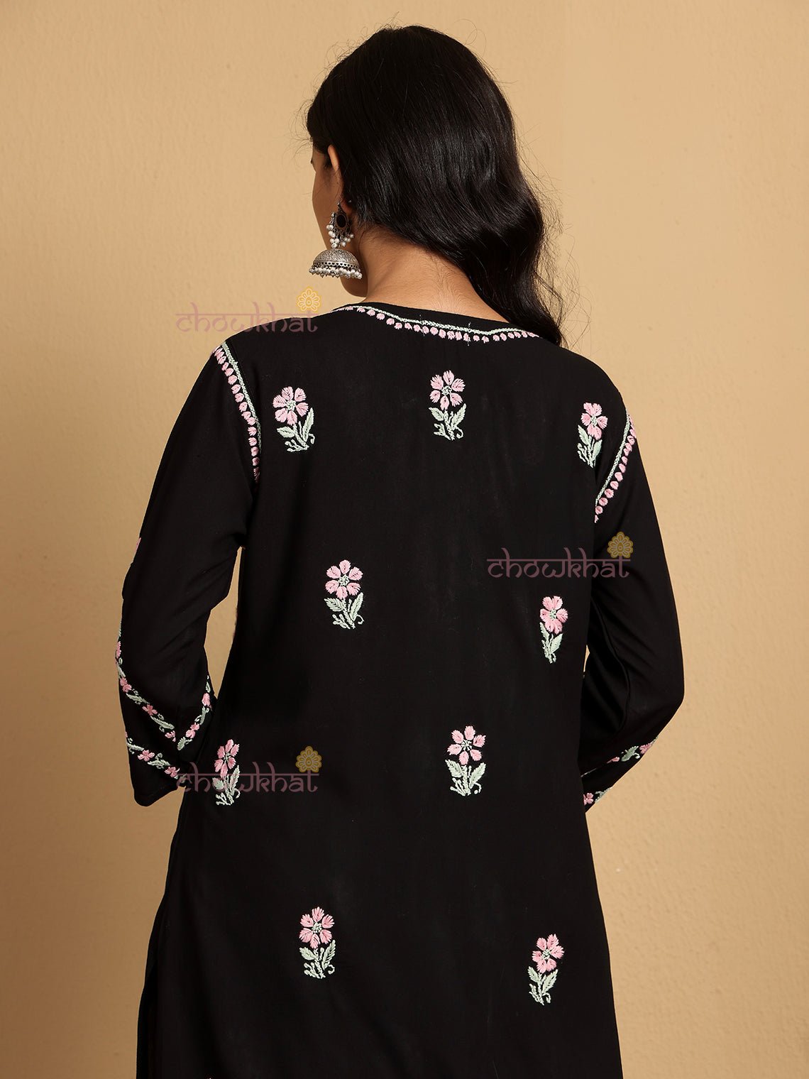 Aqsa Premium Rayon Straight Chikankari Kurti - Chowkhat Lifestyle