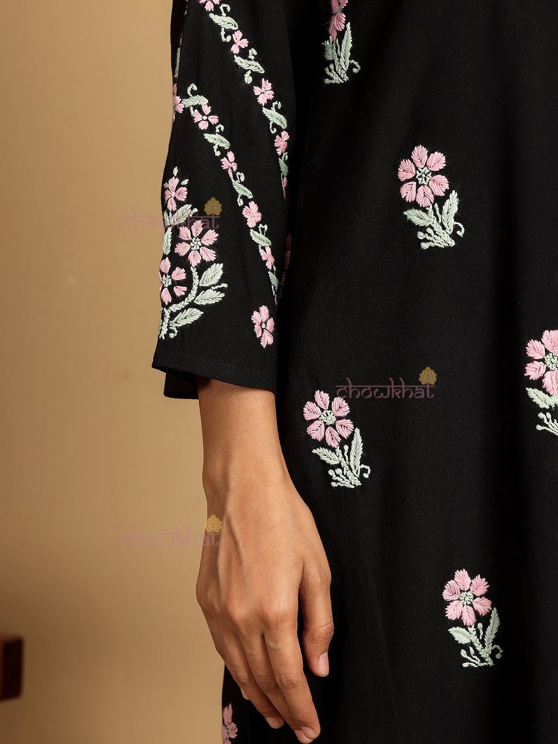 Aqsa Premium Rayon Straight Chikankari Kurti - Chowkhat Lifestyle