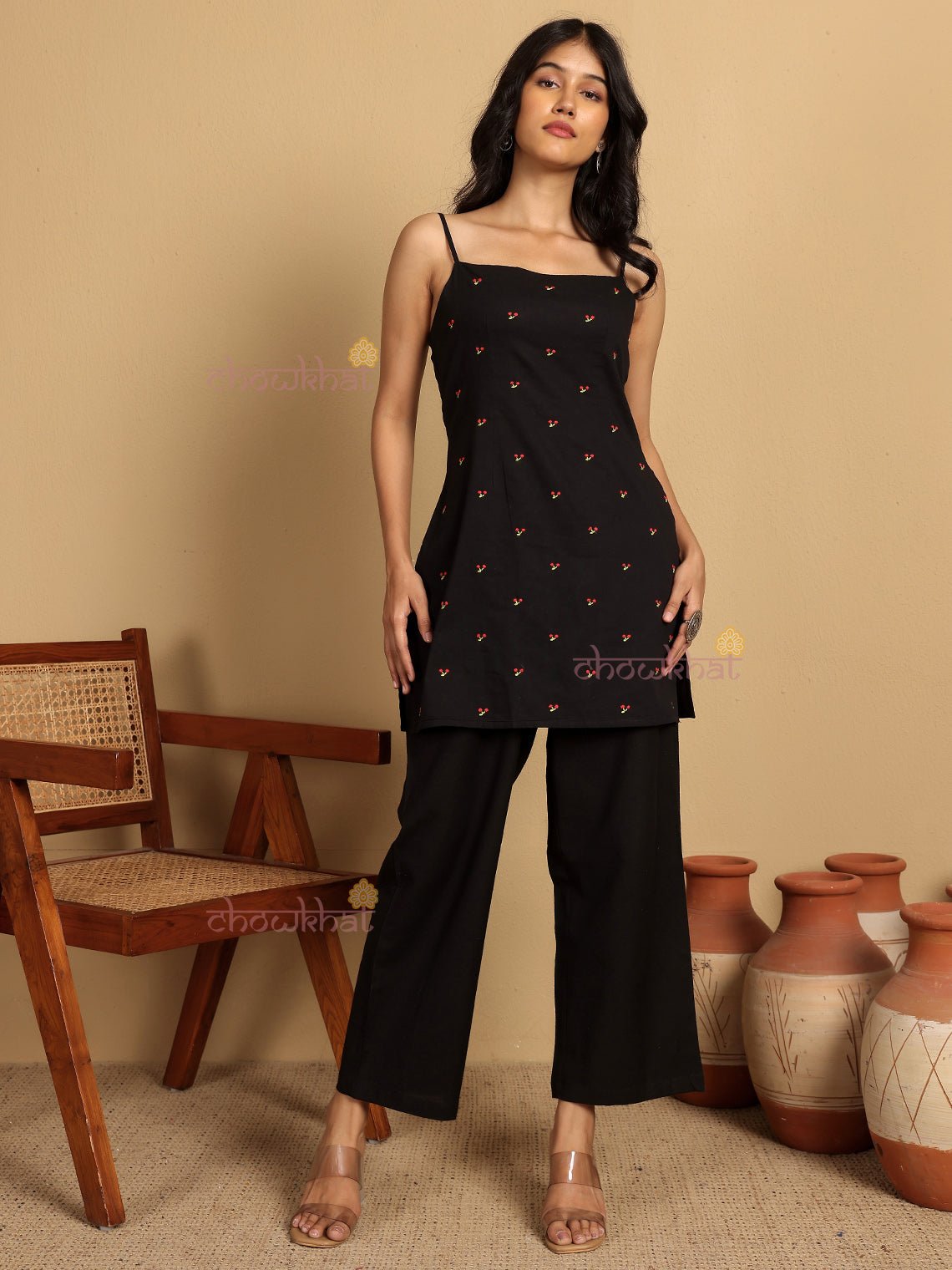 Tina Short Cotton Kurti With Hand Embroidery - Chowkhat Lifestyle