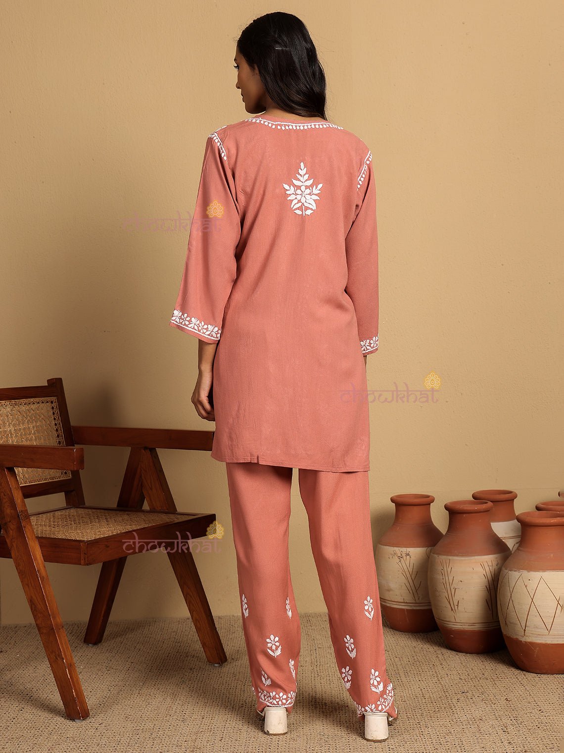 Naima Rayon Straight Chikankari Co - ord Set - Chowkhat Lifestyle