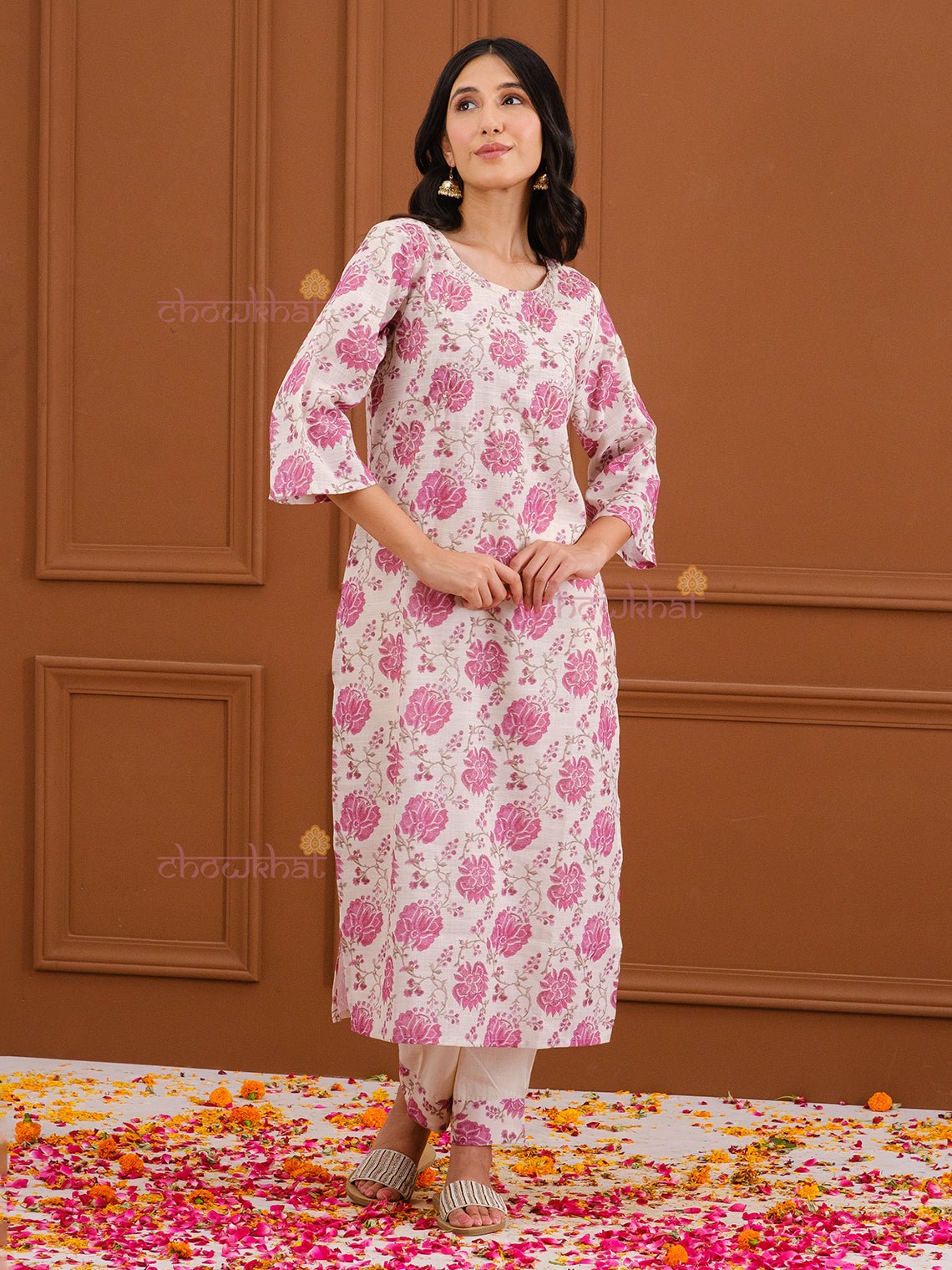 Riha Printed Cotton Kurti & Pants Set - Chowkhat Handicraft