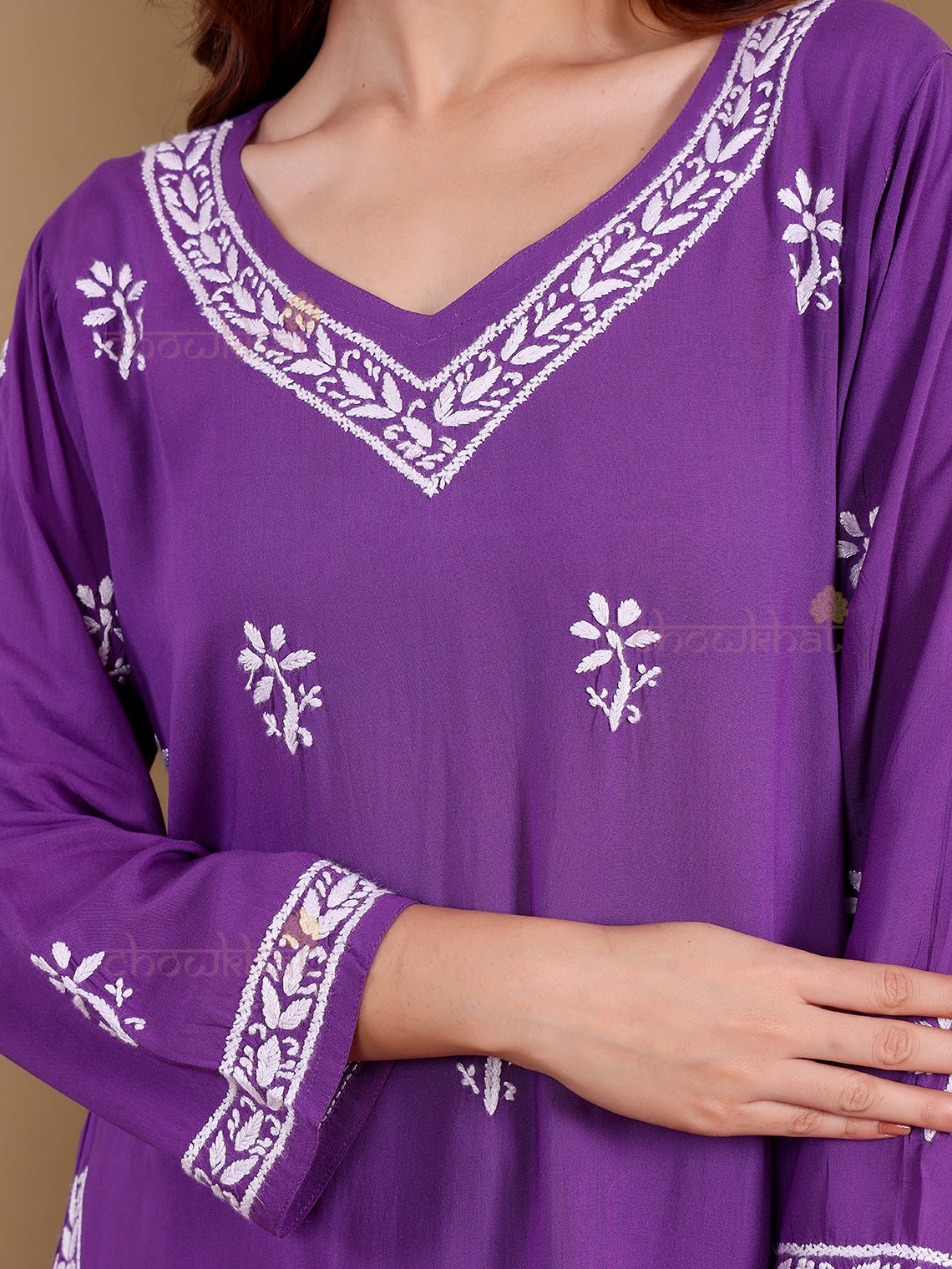 Irha Premium Modal Chikankari kurti & Palazzo Set - Chowkhat Lifestyle