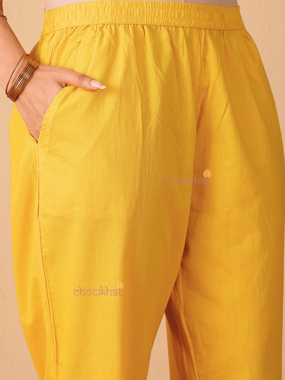 Tanvi Hand Printed 3 Piece Nyra Style Stitched Suit Set with Handwork - Chowkhat Lifestyle