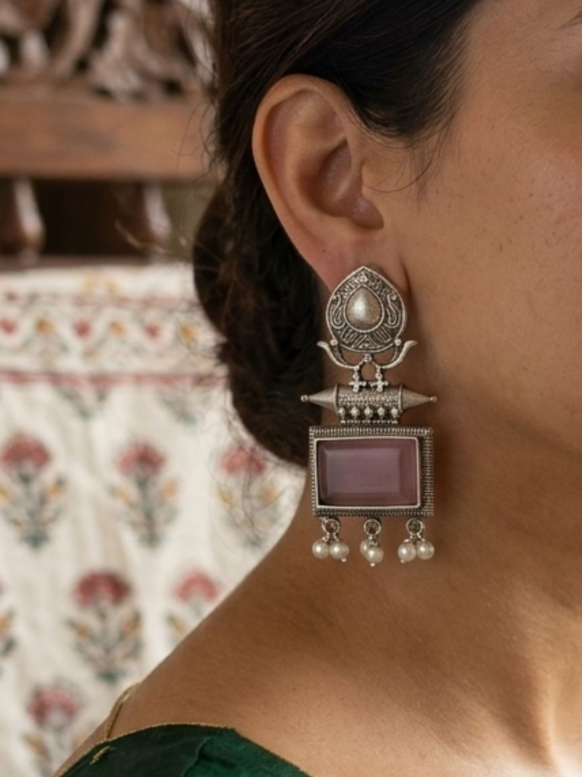 Vintage German Silver Earring - Chowkhat Lifestyle
