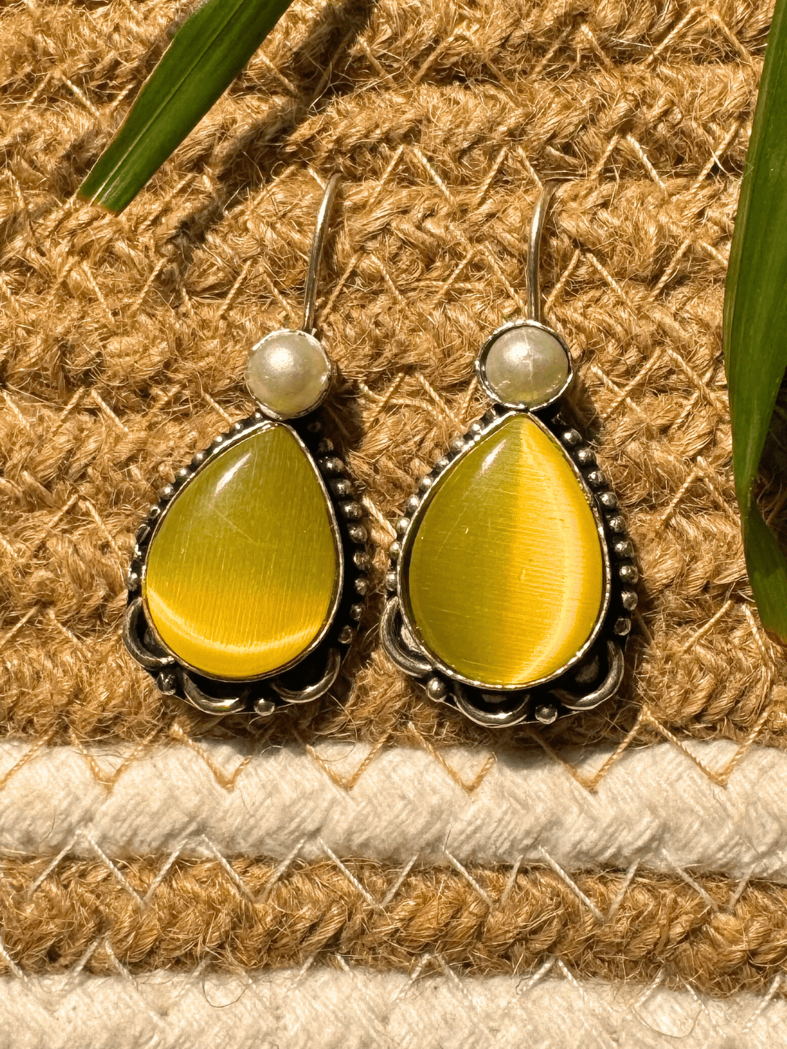 German Silver Hanging Pearl Earrings - Chowkhat Lifestyle