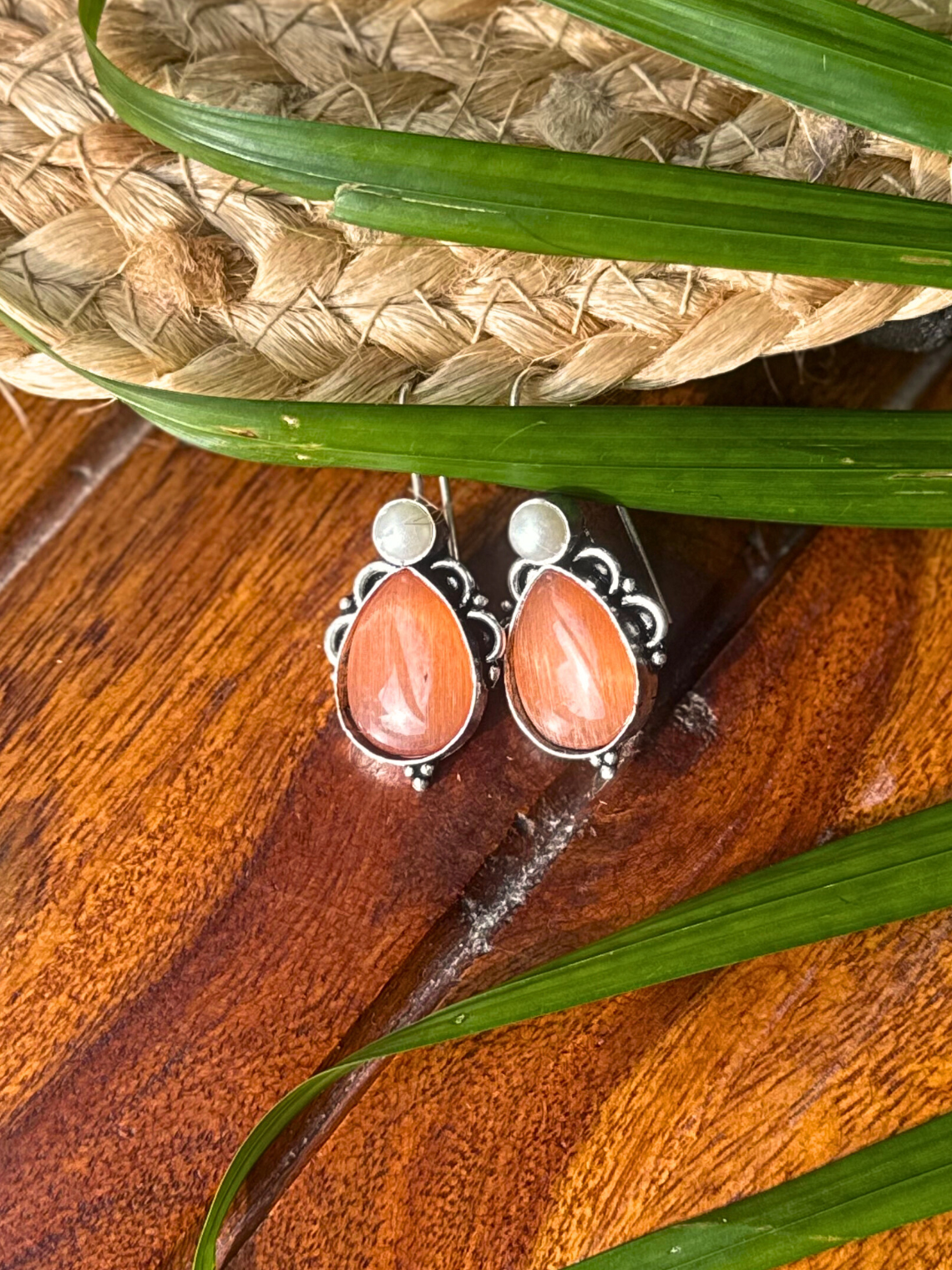 German Silver Hanging Pearl Earrings - Chowkhat Lifestyle