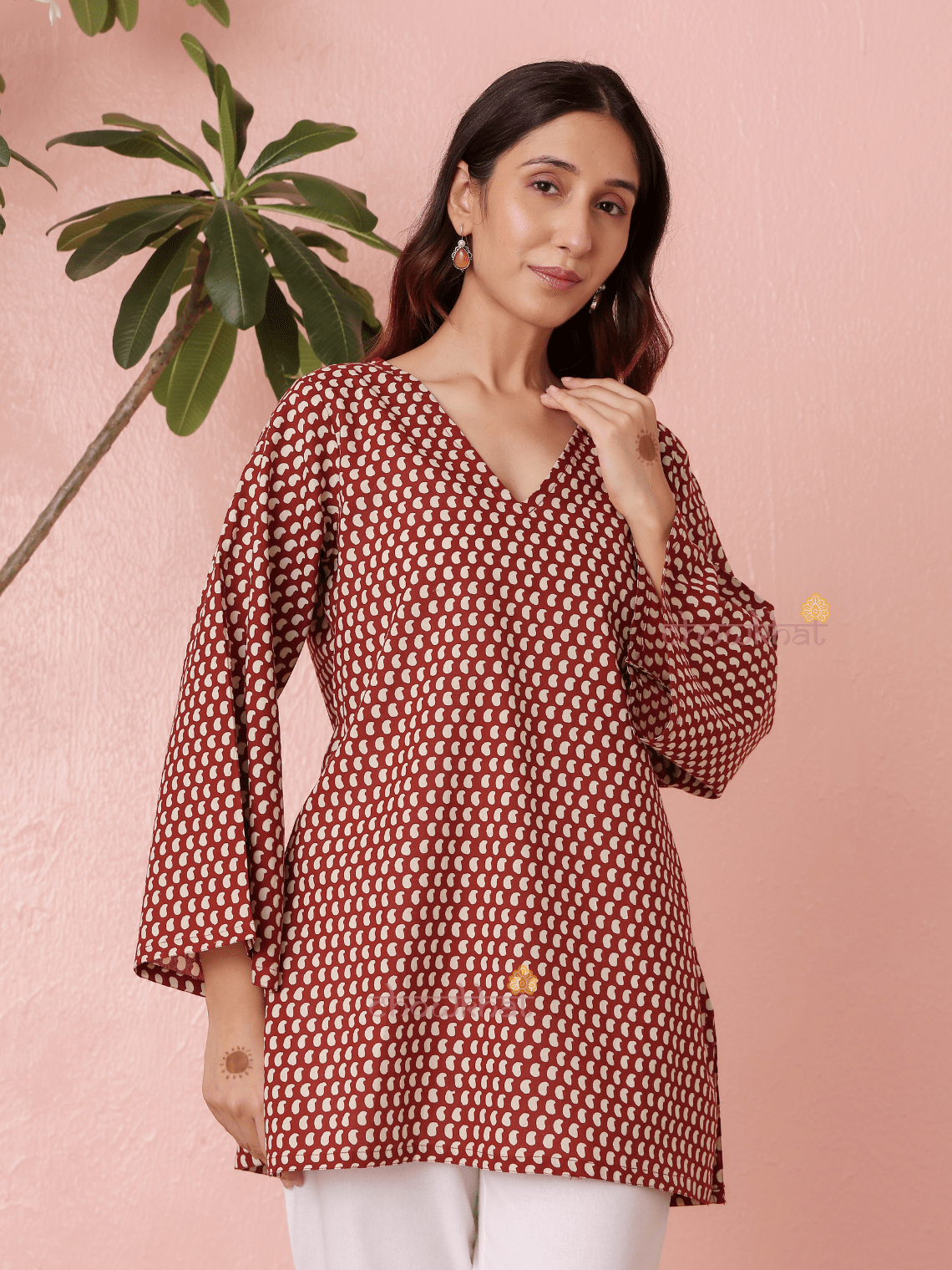 Ambar Short Hand Printed Cotton Kurti - Chowkhat Lifestyle