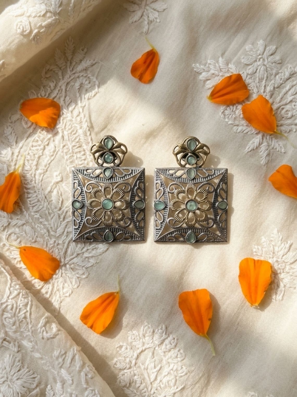 Dual Tone Charm Oxidised Earrings - Chowkhat Lifestyle
