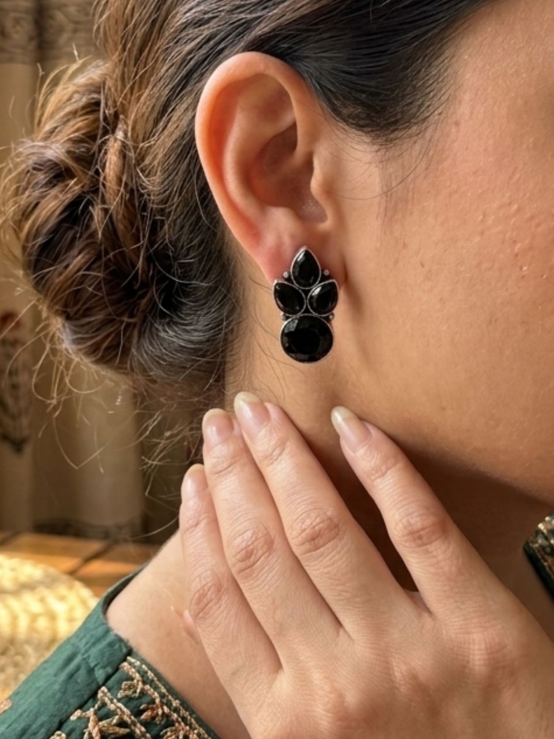 Classic Stone Oxidised Earrings - Chowkhat Lifestyle