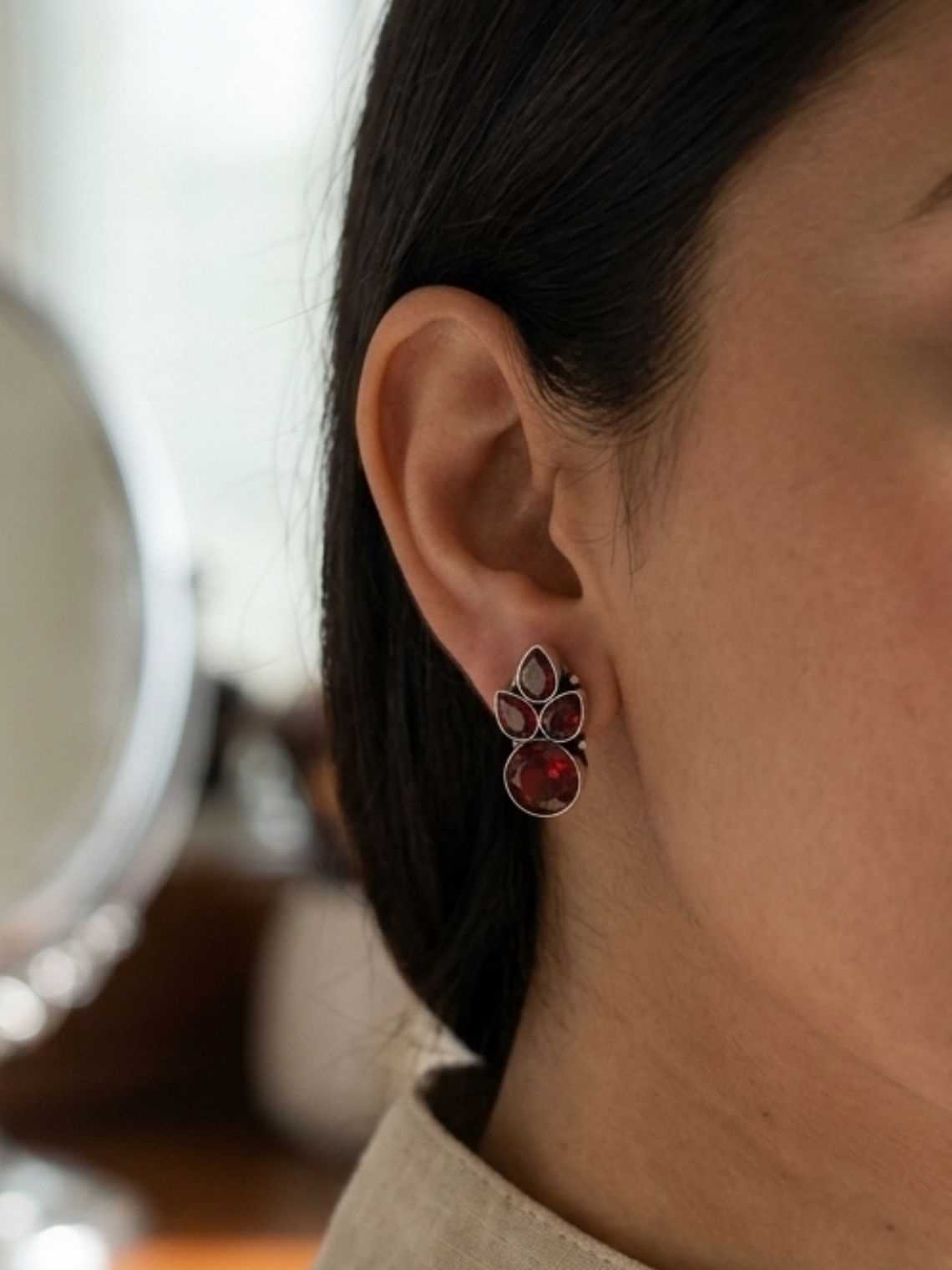 Classic Stone Oxidised Earrings - Chowkhat Lifestyle