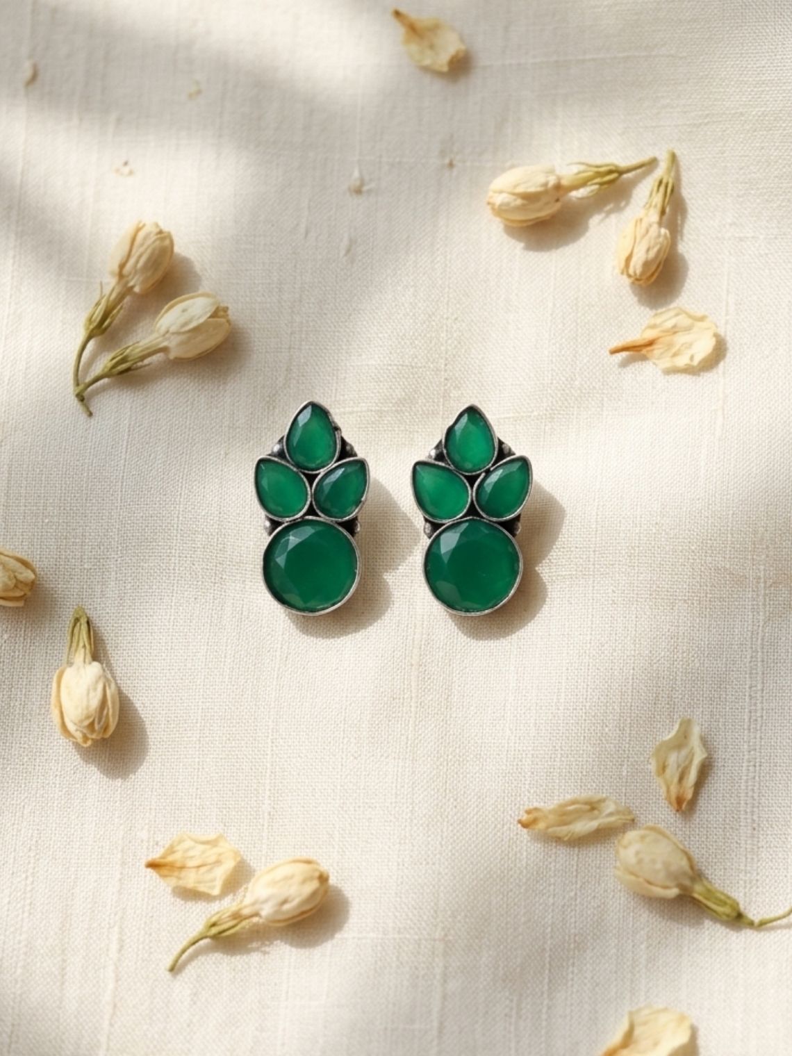 Classic Stone Oxidised Earrings