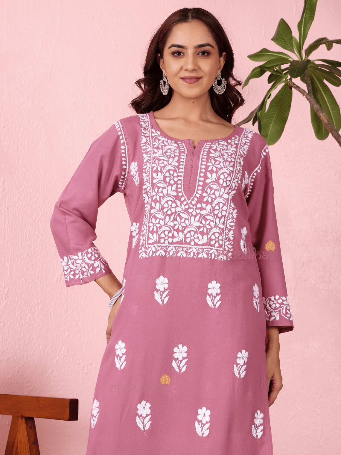 Lara Premium Rayon Straight Chikankari Kurti & Palazzo Set - Chowkhat Lifestyle