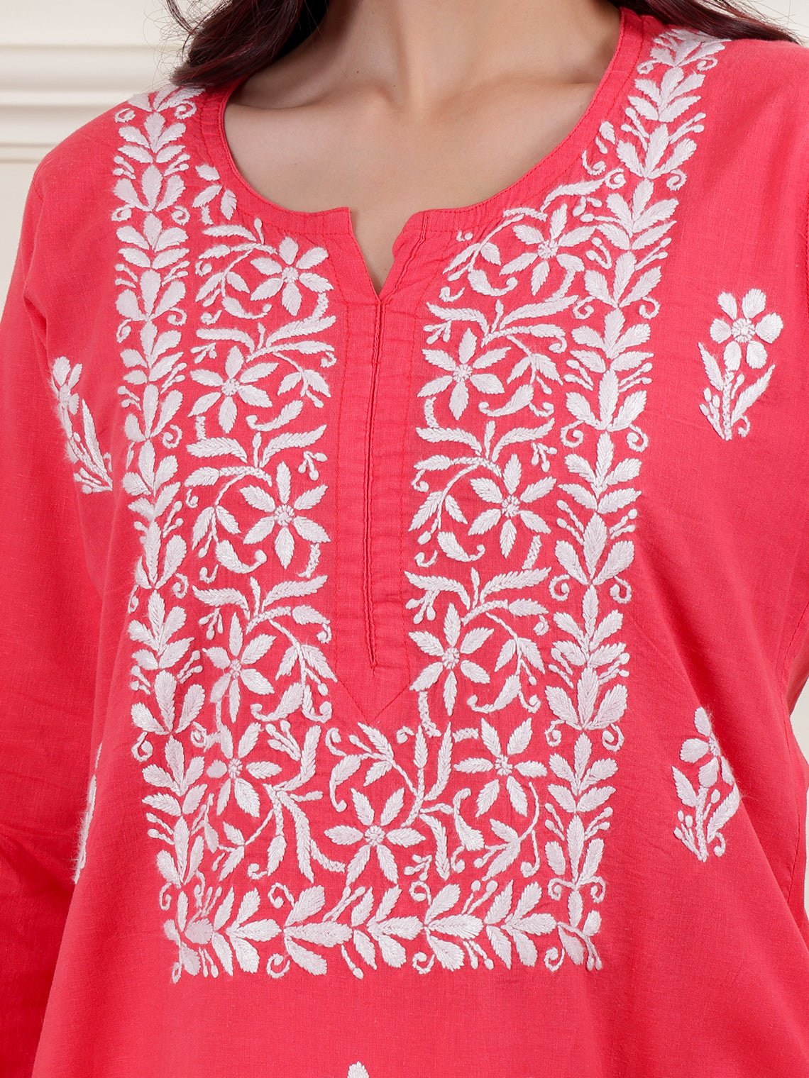 Eva Cotton Chikankari Kurti - Chowkhat Lifestyle