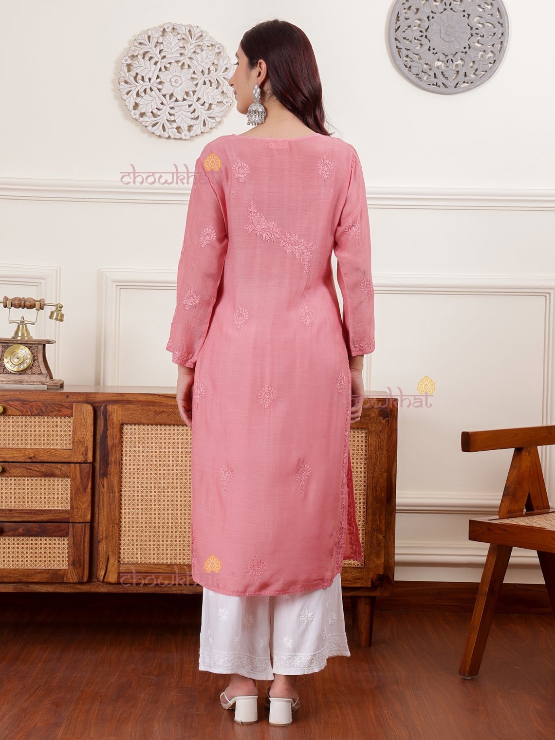 Asana Premium Muslin Kurti with Chikankari - Chowkhat Lifestyle