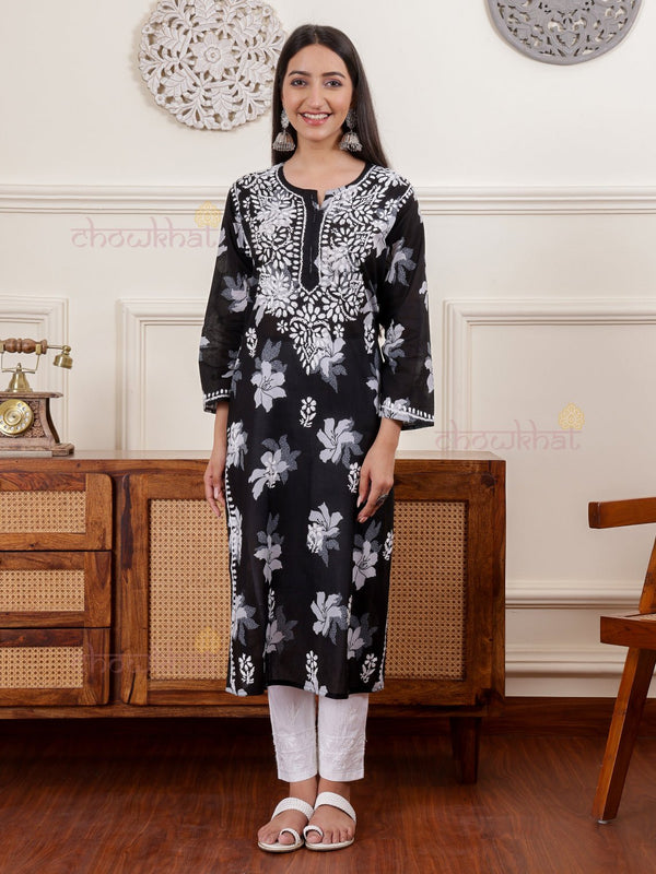 Hayat Mul Cotton Chikankari Kurti - Chowkhat Lifestyle