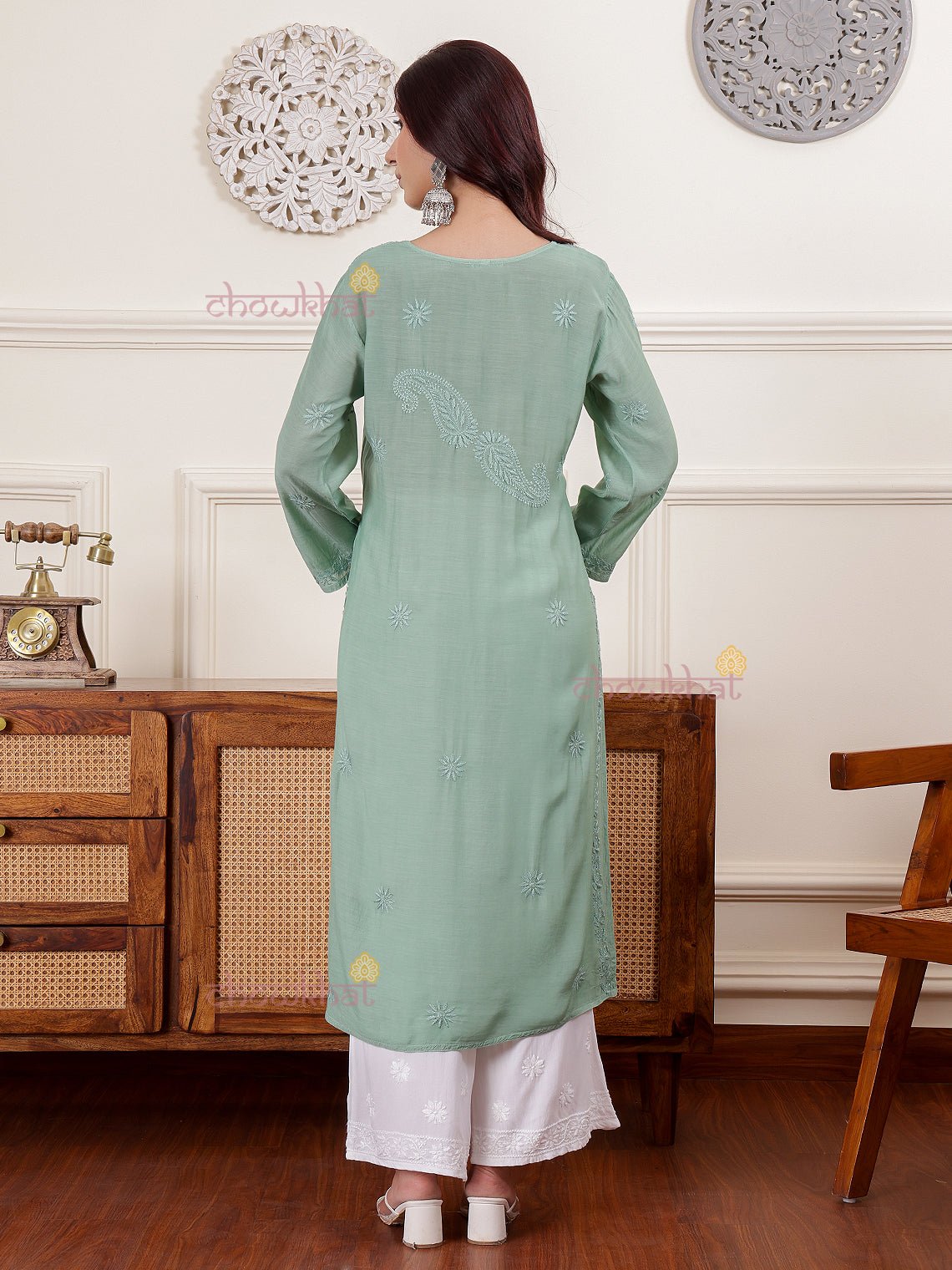 Asana Premium Muslin Kurti with Chikankari - Chowkhat Lifestyle