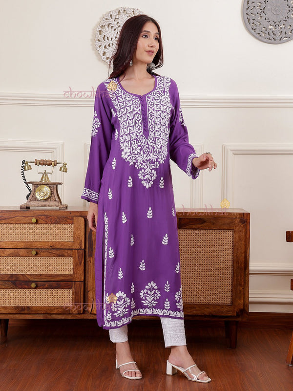 Zeenat Straight Modal Chikankari kurti - Chowkhat Lifestyle