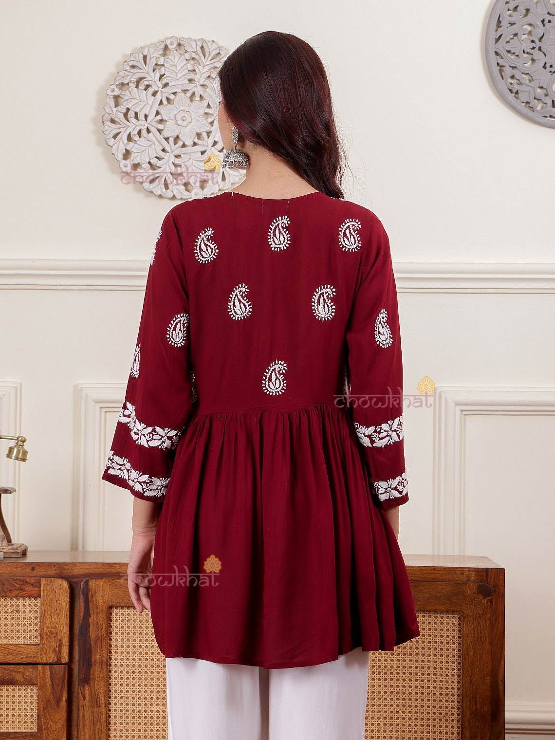 Safa Short Modal Chikankari Kurti - Chowkhat Lifestyle