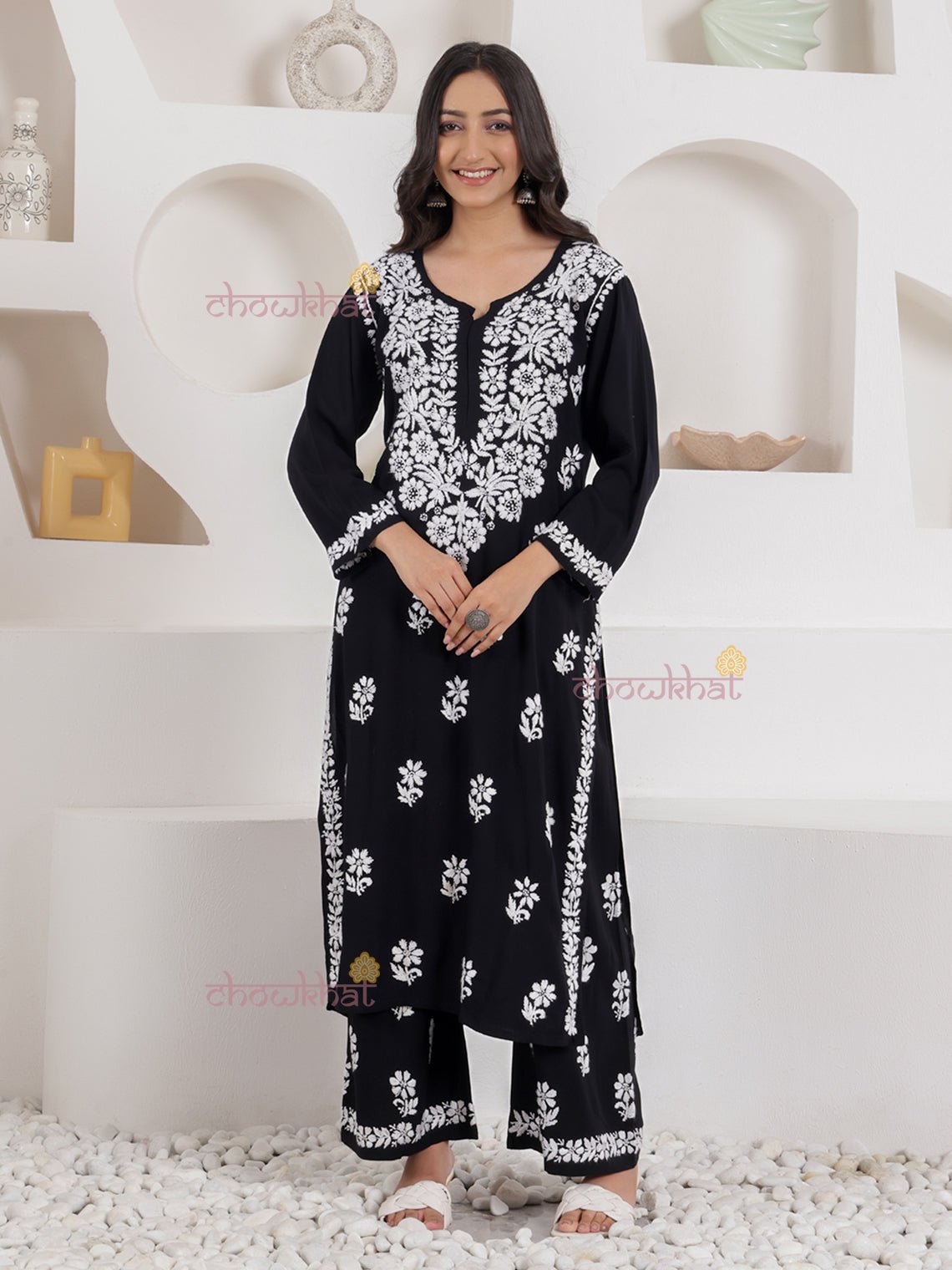 Rahma Rayon Chikankari Suit Set - Chowkhat Lifestyle