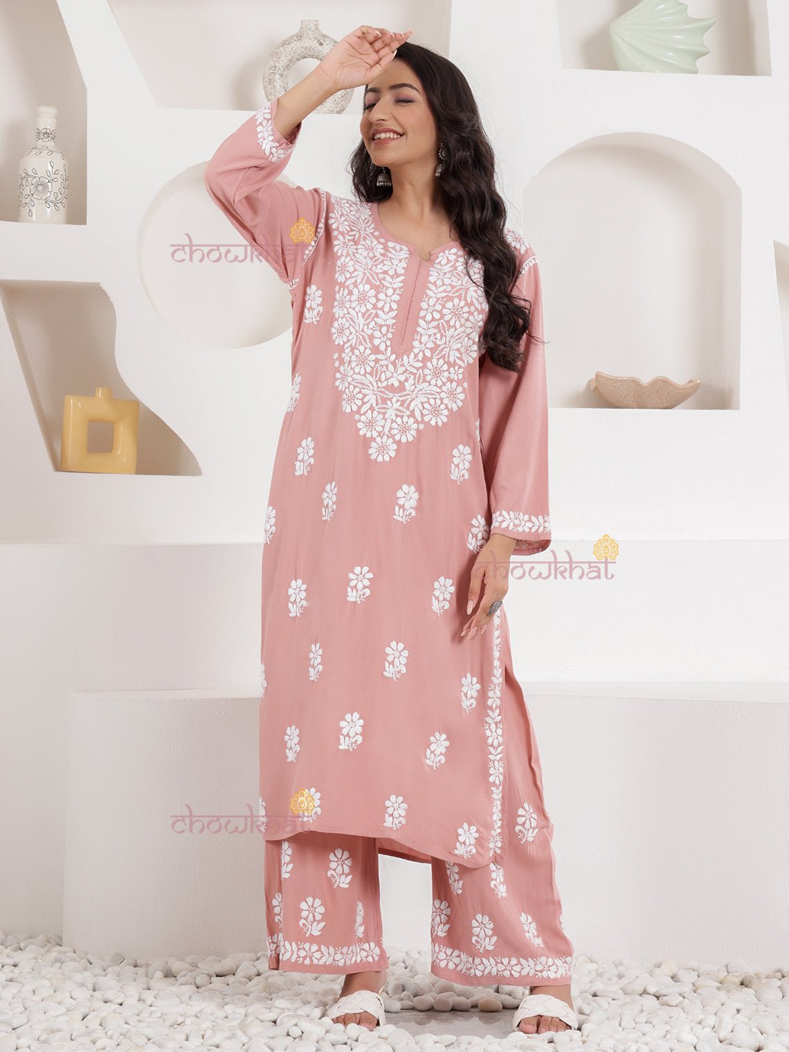 Rahma Rayon Chikankari Suit Set - Chowkhat Lifestyle