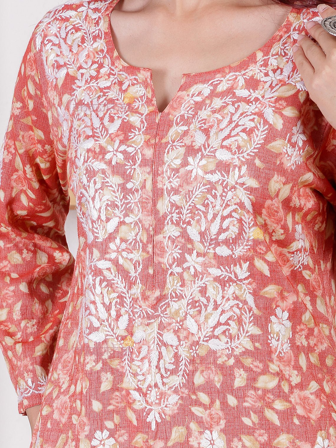 Shanaya Rayon Slub Chikankari Kurti & Palazzo Set - Chowkhat Lifestyle