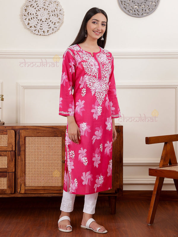 Hayat Mul Cotton Chikankari Kurti - Chowkhat Lifestyle