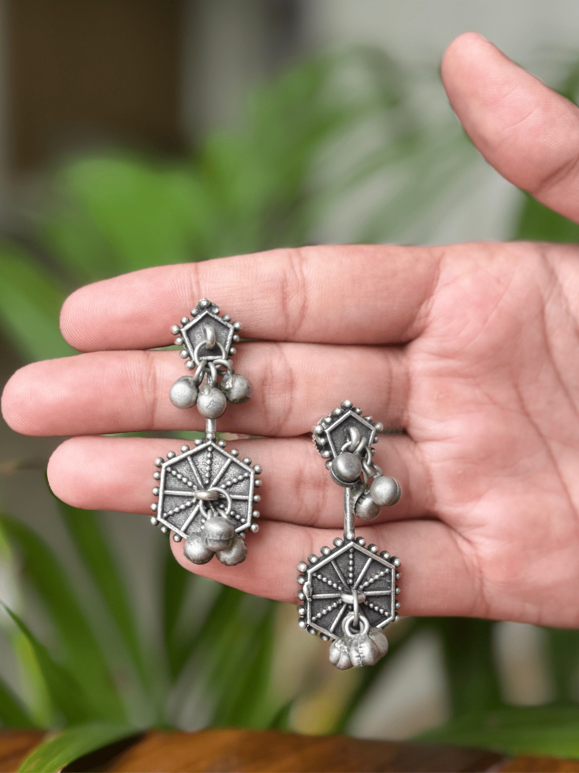 Oxidised German Silver Dangler Earrings - Chowkhat Lifestyle