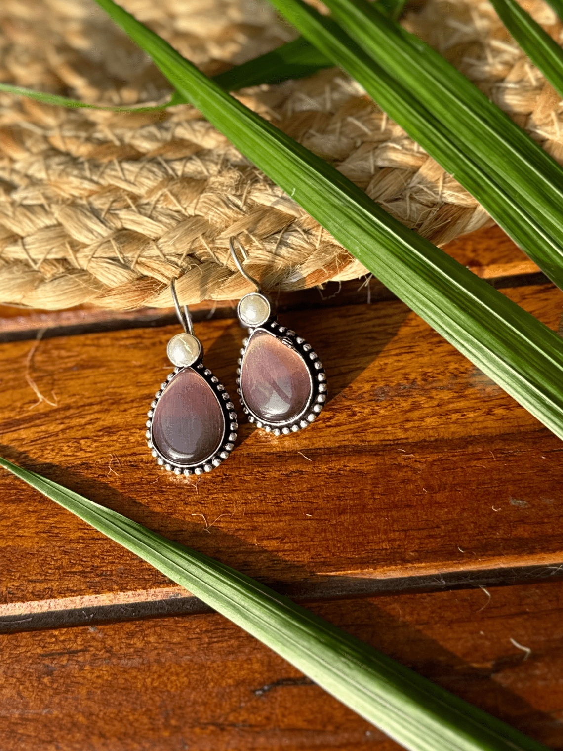 German Silver Pearl hanging Earrings - Chowkhat Lifestyle