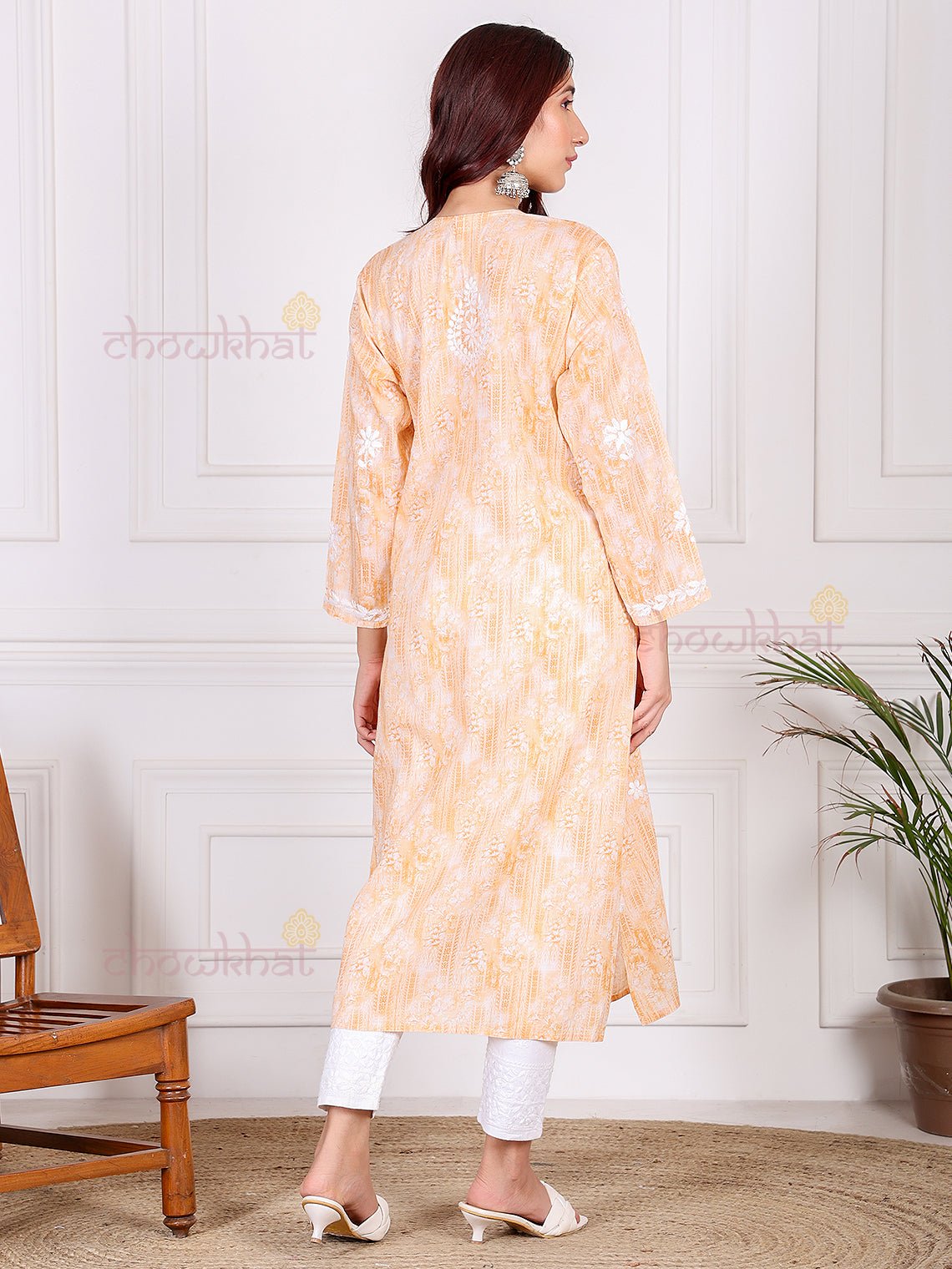 Keya Mul Cotton Nyra Style Chikankari Kurti - Chowkhat Lifestyle