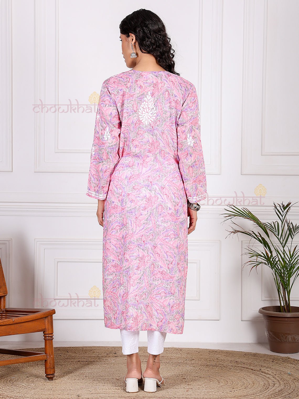 Jiya Mul Cotton Nyra Style Chikankari Kurti - Chowkhat Lifestyle