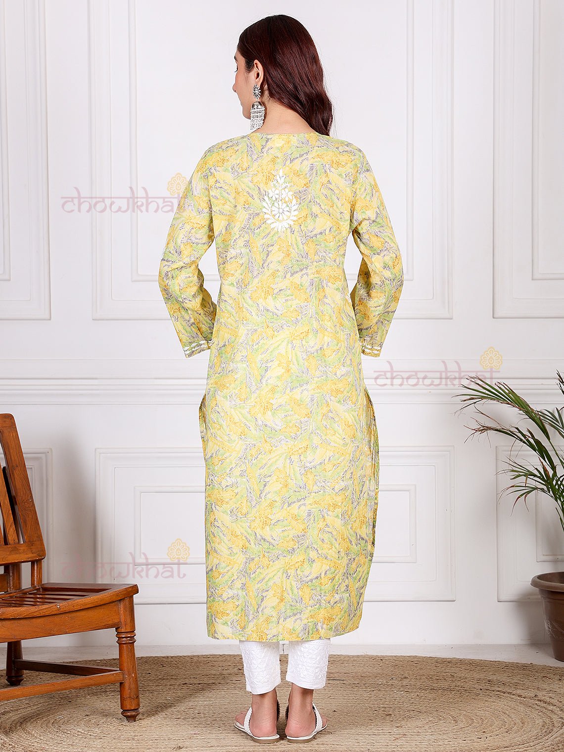 Jiya Mul Cotton Nyra Style Chikankari Kurti - Chowkhat Lifestyle