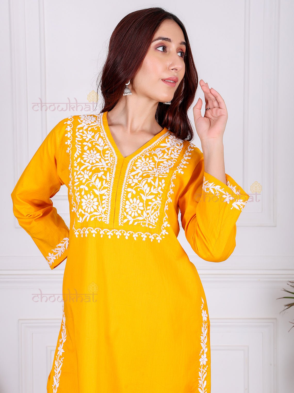 Asin Cotton Chikankari Kurti & Palazzo Set - Chowkhat Lifestyle