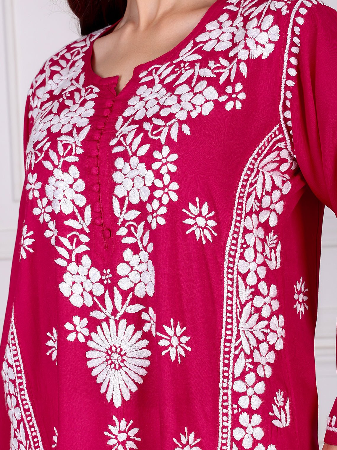 Azina Premium Modal Straight Chikankari Kurti - Chowkhat Lifestyle