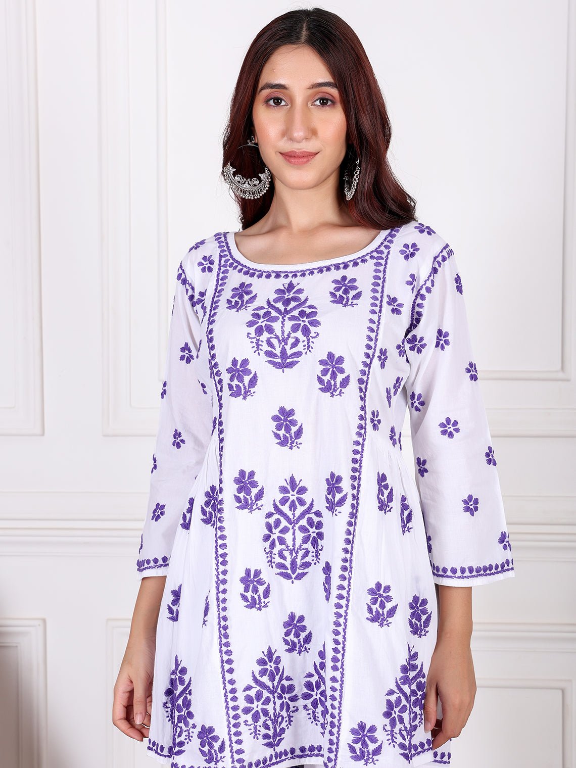 Adaa Cotton Chikankari Kurti & Palazzo Set - Chowkhat Lifestyle