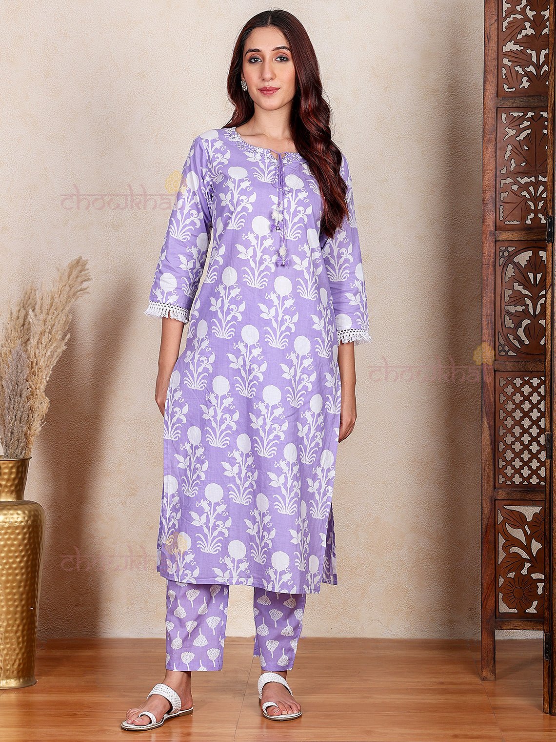 Aadira Kurti & Pants set with Hand Embroidery - Chowkhat Lifestyle