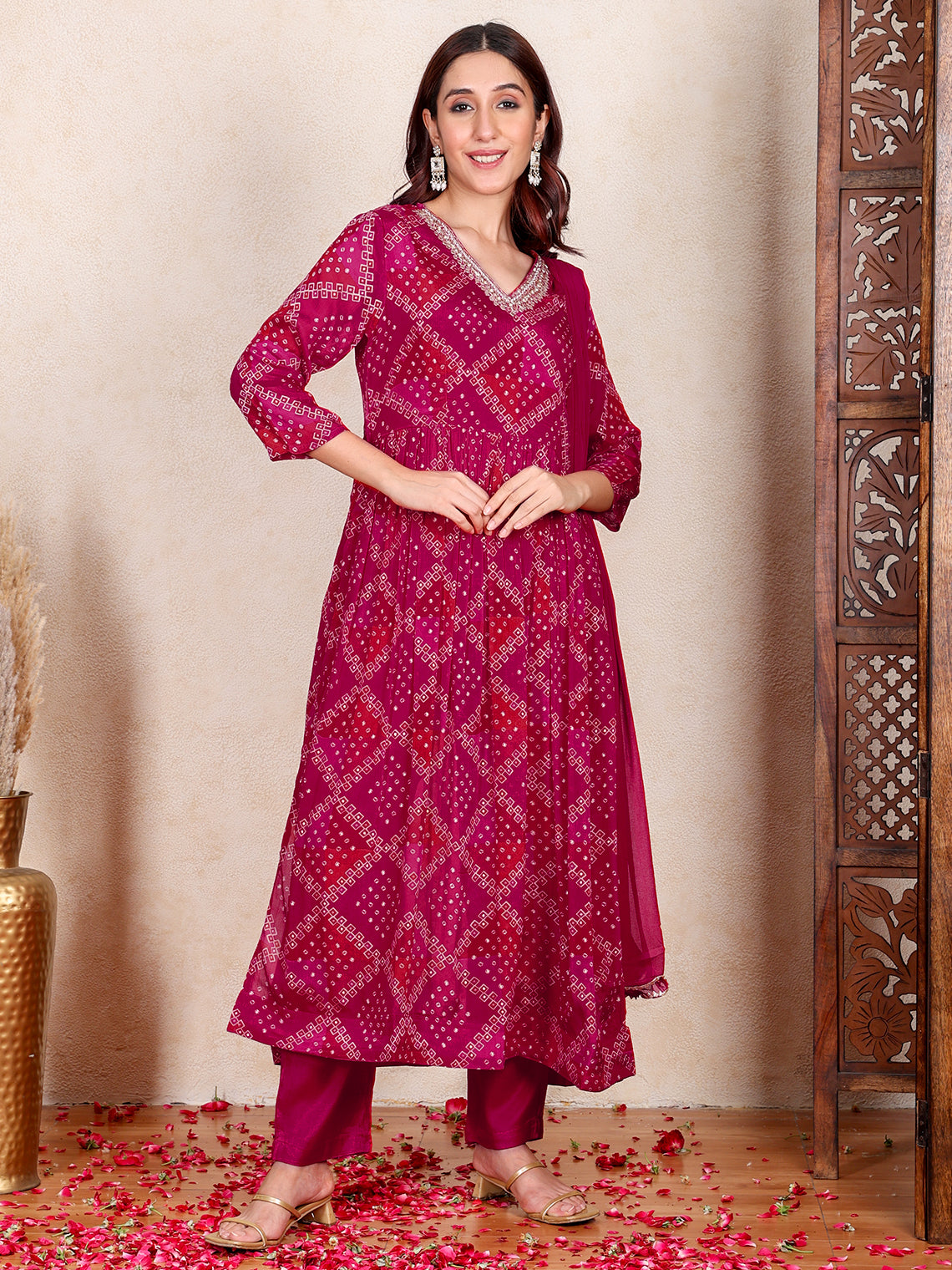 Vanya Hand Embroidered Printed Nyra Stitched Suit set