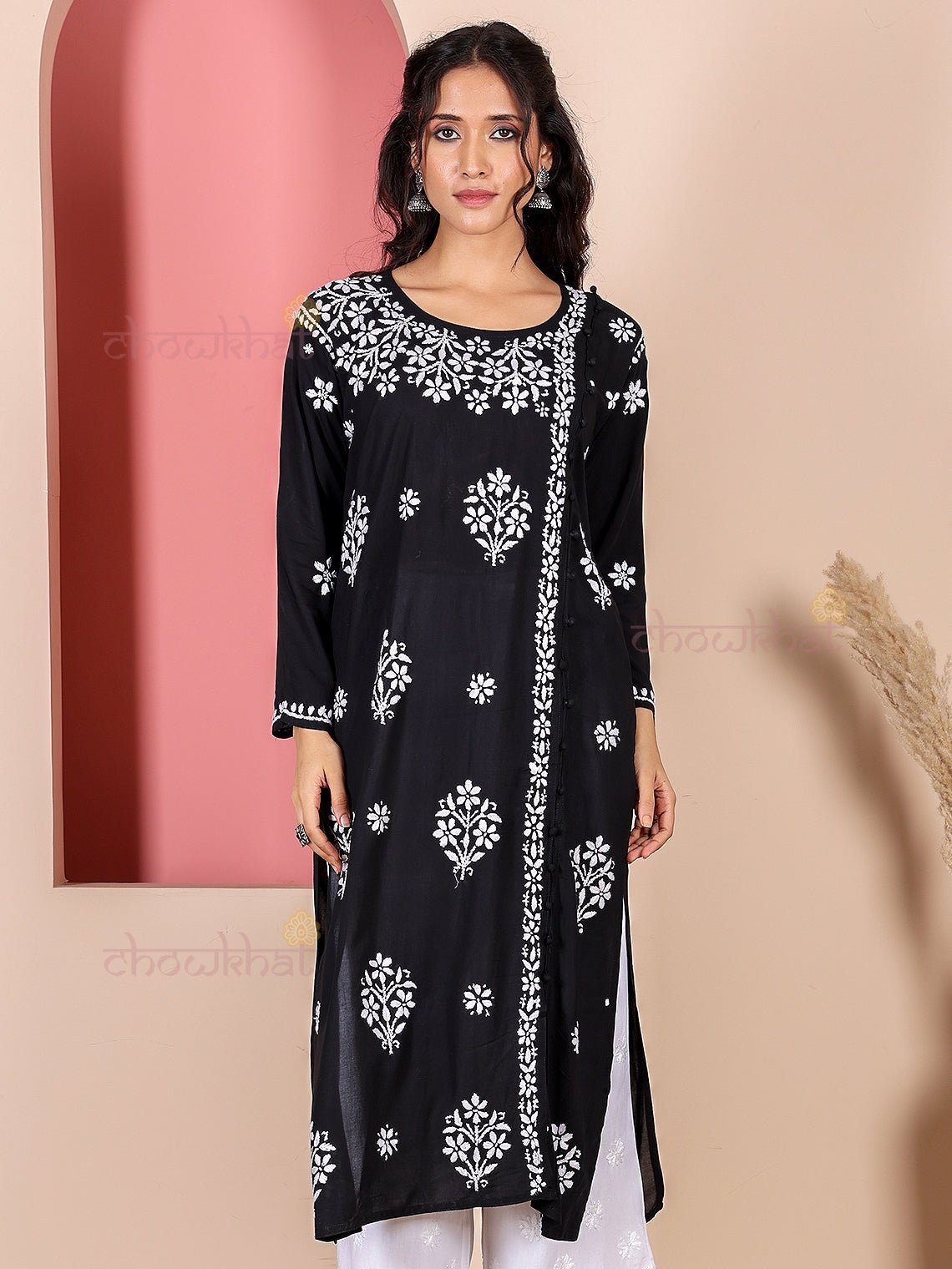 Saira Modal Chikankari Straight Kurti - Chowkhat Lifestyle