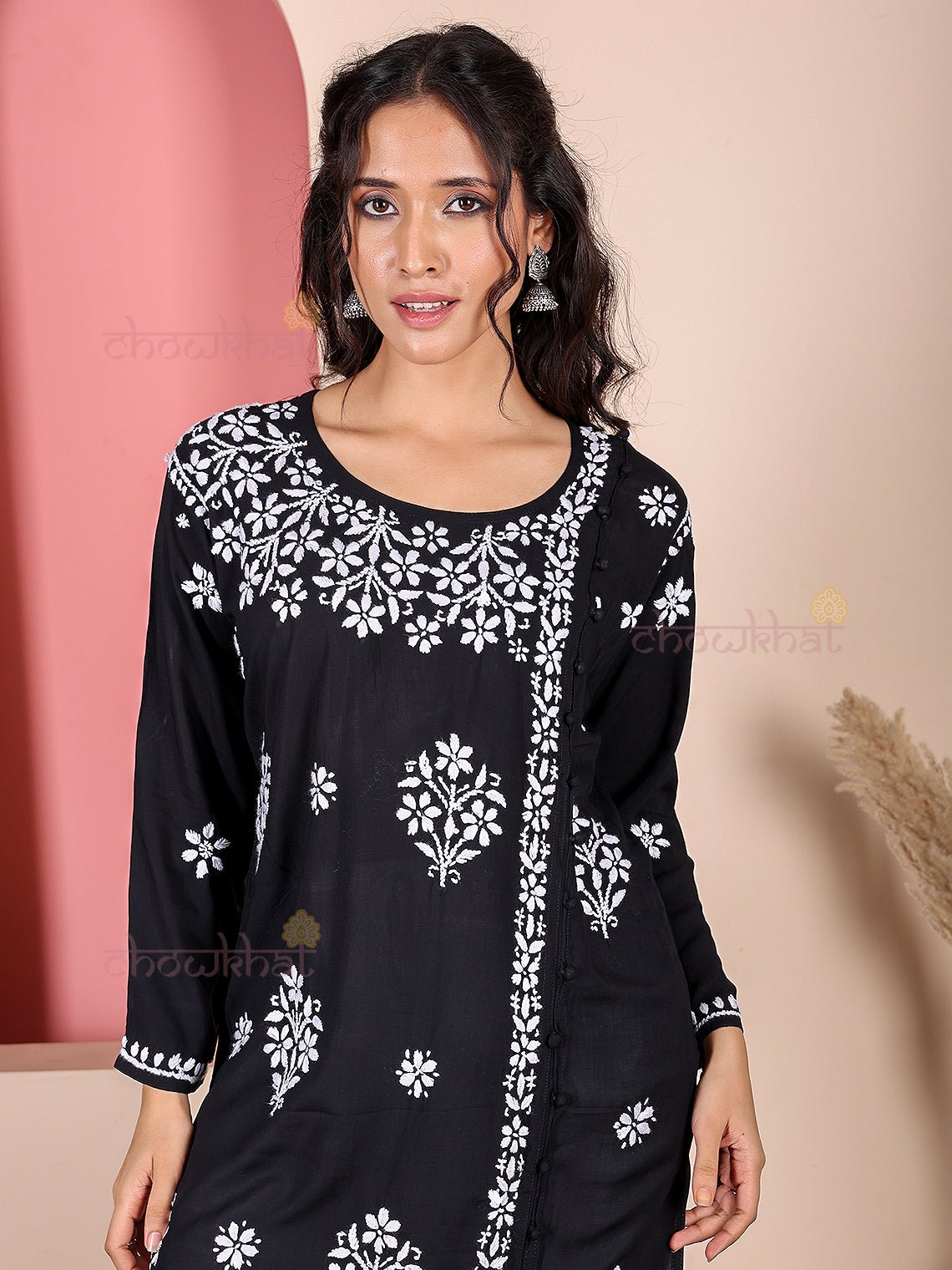 Saira Modal Chikankari Straight Kurti - Chowkhat Lifestyle