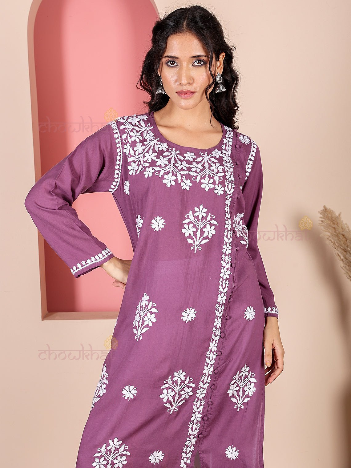 Saira Modal Chikankari Straight Kurti - Chowkhat Lifestyle