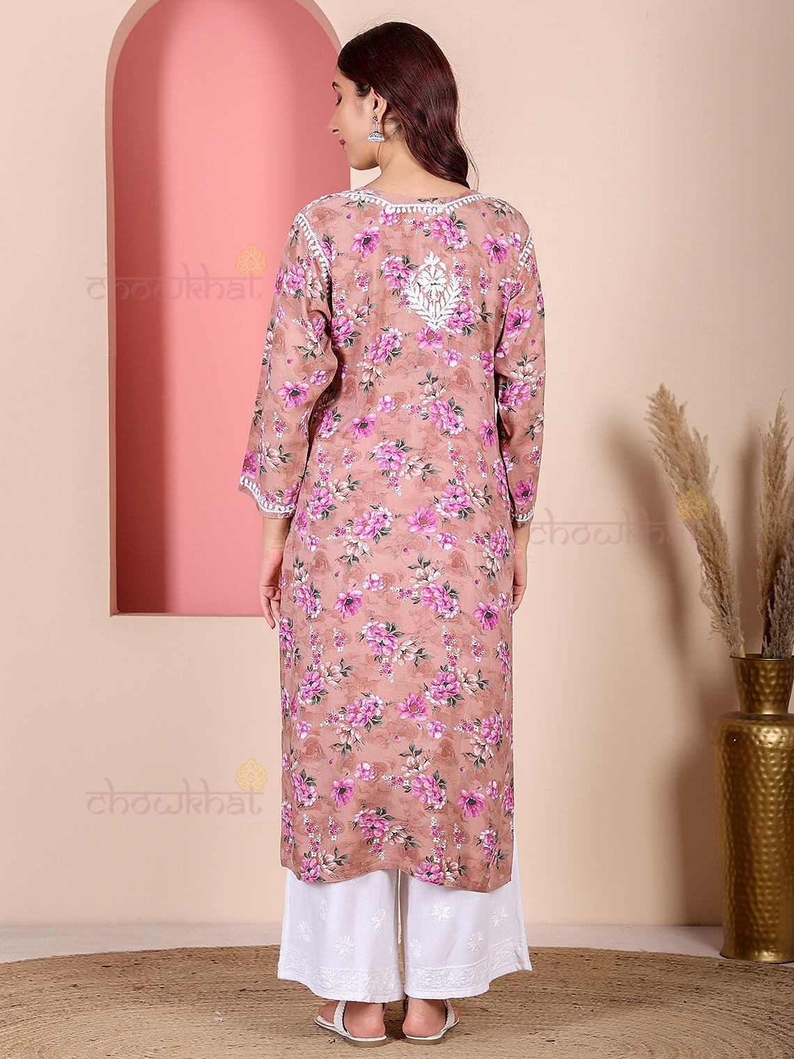 Fida Rayon Printed Chikankari Kurti - Chowkhat Lifestyle