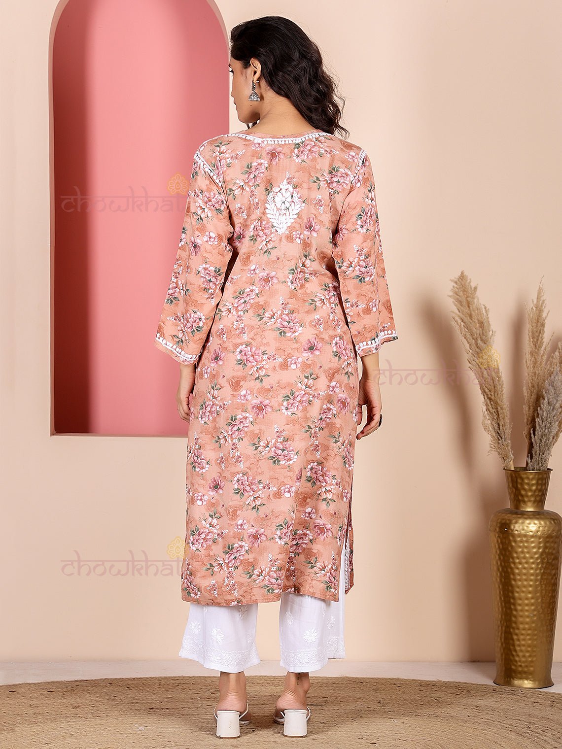 Fida Rayon Printed Chikankari Kurti - Chowkhat Lifestyle