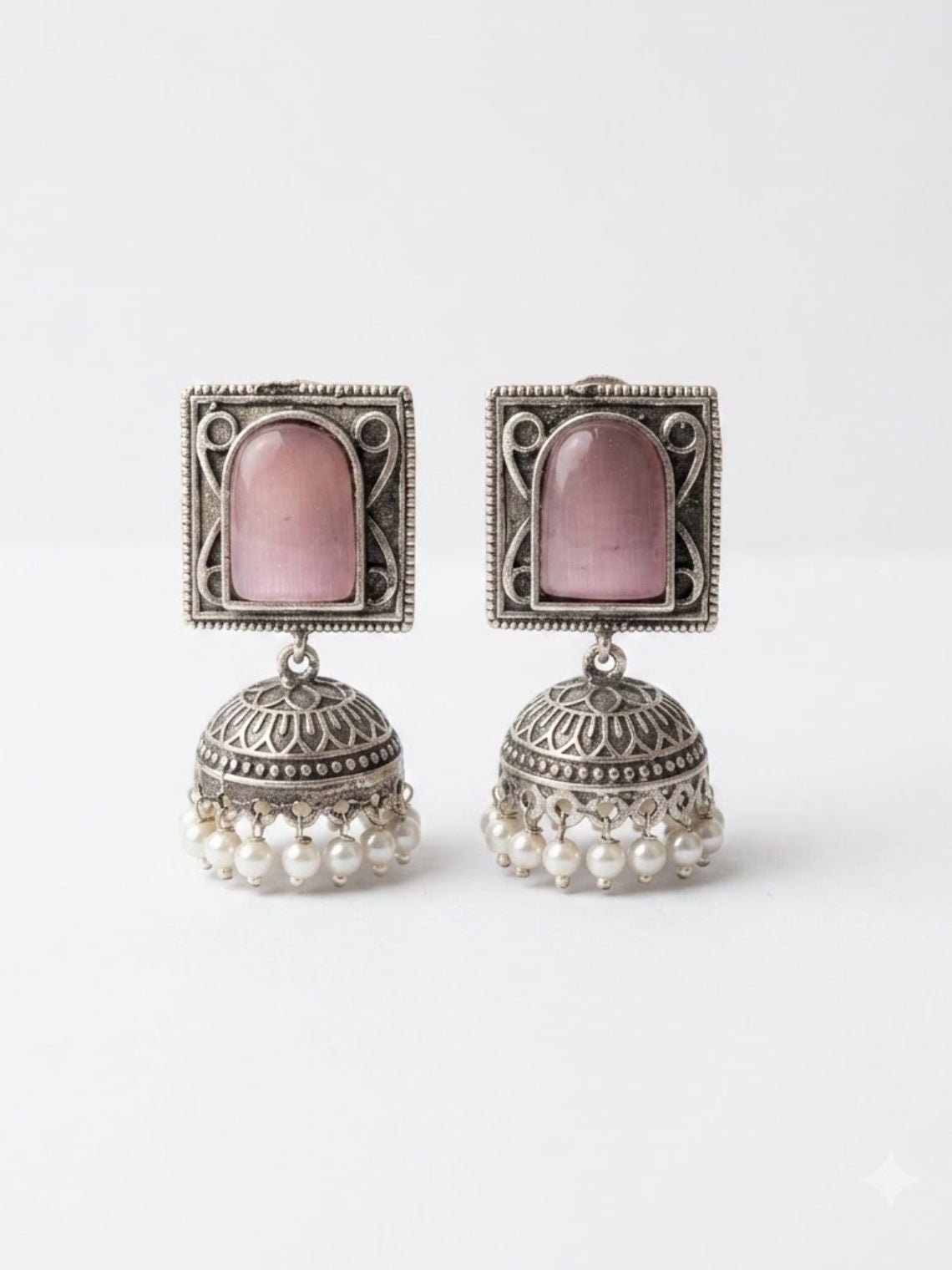 Ember Square German Silver Jhumki Earrings - Chowkhat Lifestyle