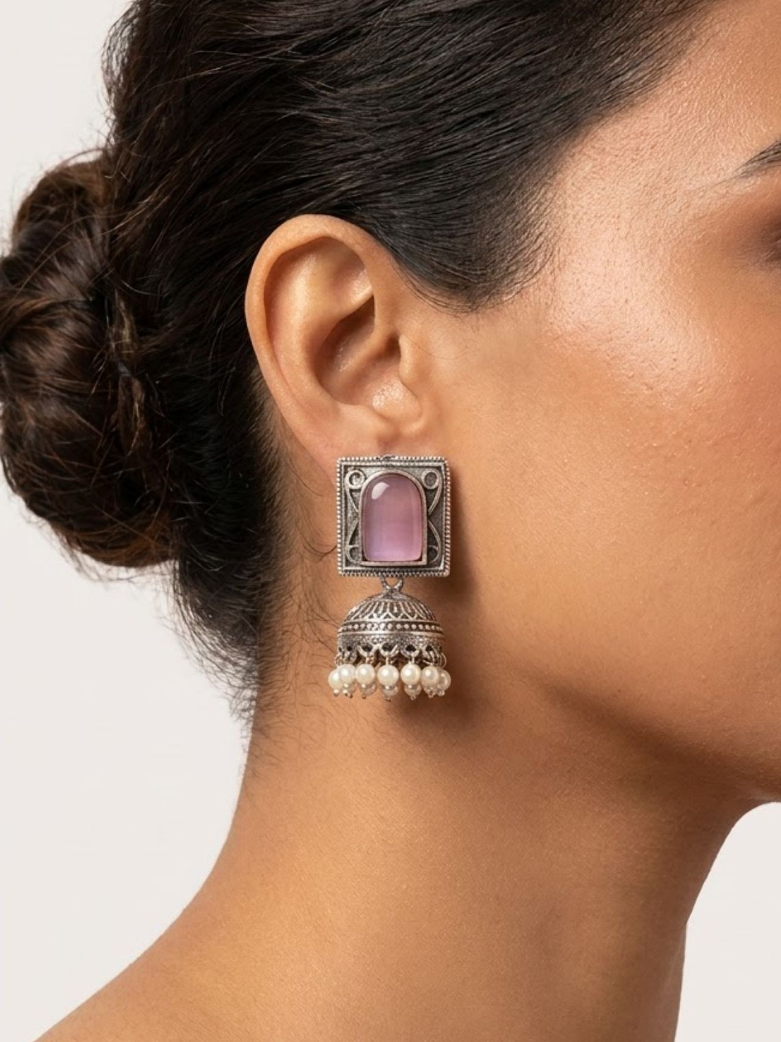 Ember Square German Silver Jhumki Earrings - Chowkhat Lifestyle
