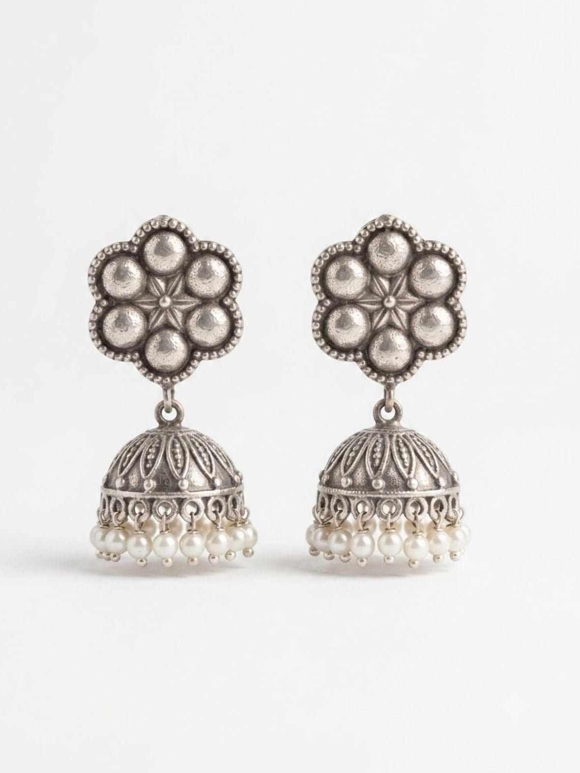 Desi Flora Oxidised Earrings - Chowkhat Lifestyle